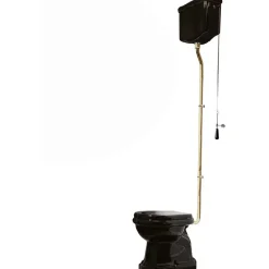 Lavabo WC-istuin Retro High, P-lukko, kiiltävä musta, eri värejä New
