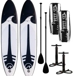 2x SUP-lautasetti XXL ilmatäytteinen 330 cm 15 PSI musta/valkoinen - Deep Sea Online