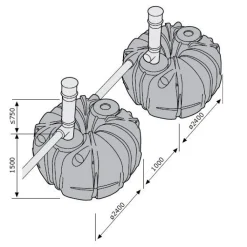 Yhdistämisputkipaketti 160mm SAKO 10 m³ umpisäiliöille - Uponor Hot
