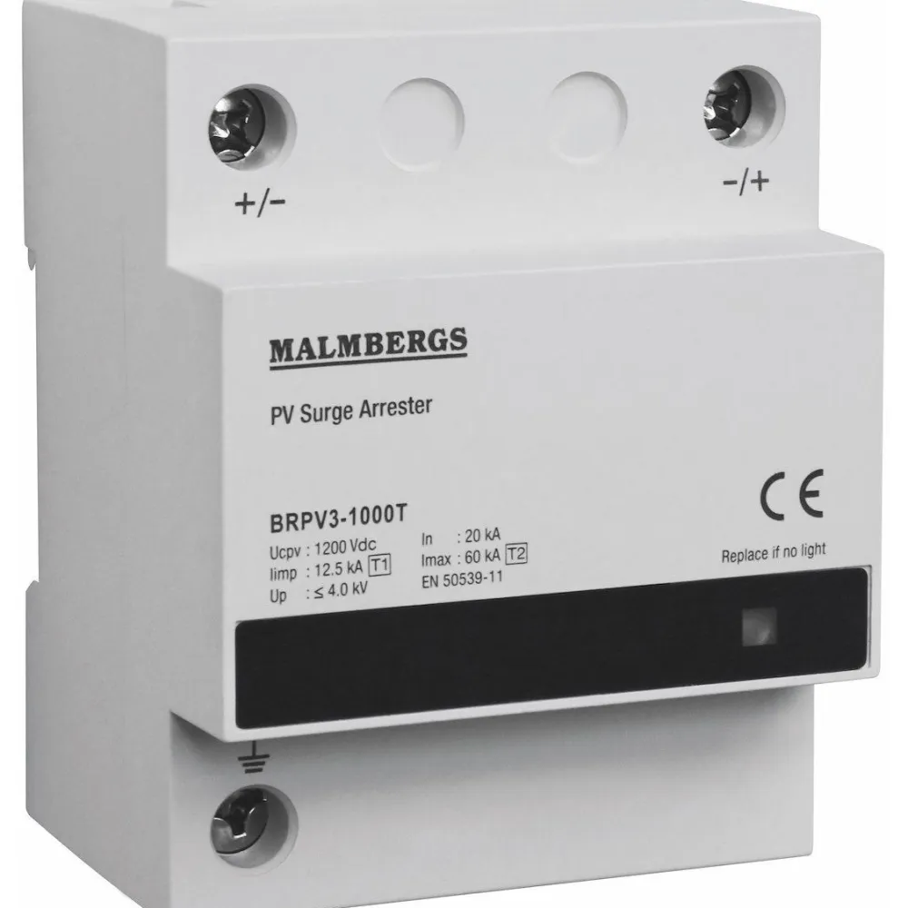 Ylijännitesuoja aurinkopaneeleille , T1+T2, 1000V - Malmbergs Clearance